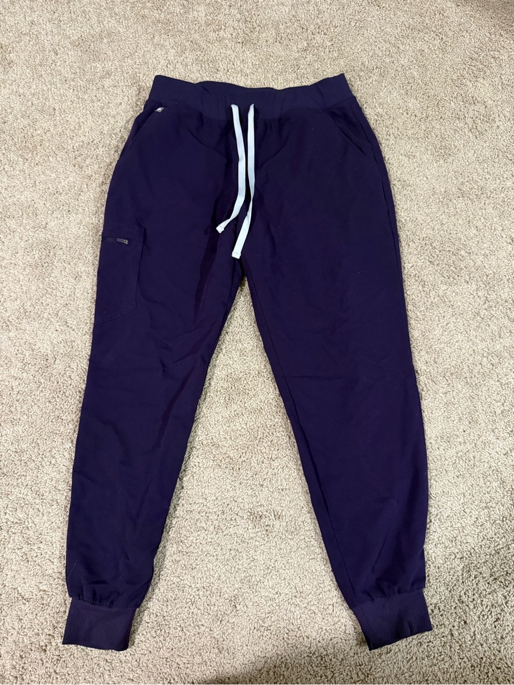 Figs Purple Jam Zamora Joggers with Light gray Drawstring